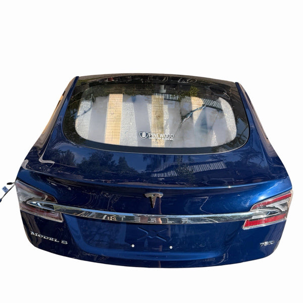 12-20 Tesla Model S Rear Trunk Lid Hatch Tail Lights Blue OEM