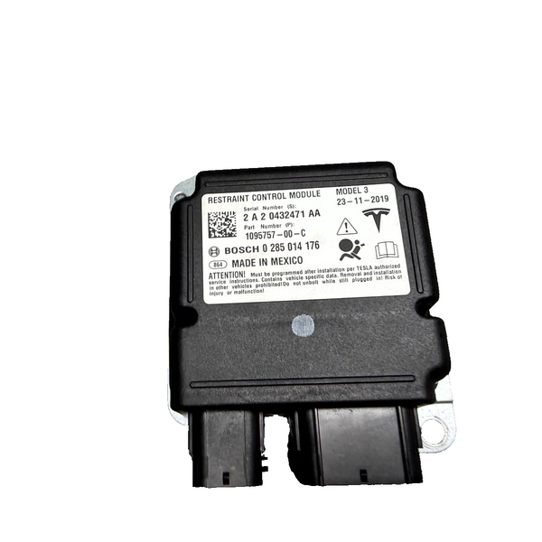 2017-2023 TESLA MODEL 3 RESTRAINT COMPUTER CONTROL MODULE UNIT OEM, 109575700C