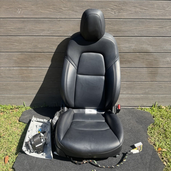 17-20 TESLA MODEL 3-Y Front Passenger Right Side Seat Assembly Black OEM