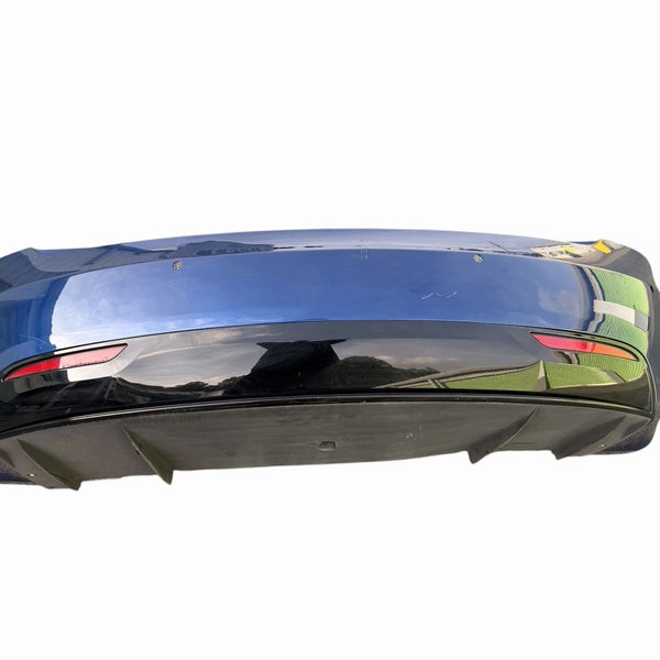 2016-2020 Tesla Model S Rear Bumper Cover w/ Park Sensor Holes Assy Blue PPSB