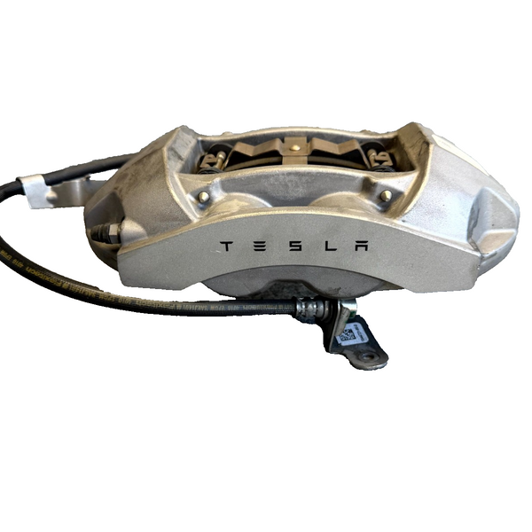 17-23 TESLA MODEL 3 FRONT LEFT BRAKE CALIPER W/ BRAKE HOSE LINE OEM, 104462100