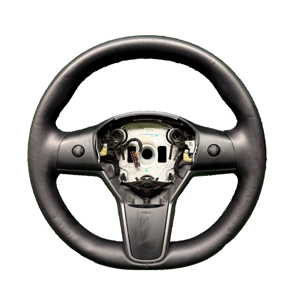 2020-2025 TESLA MODEL Y LEFT SIDE STEERING WHEEL LEATHER OEM, 1490214-00-B