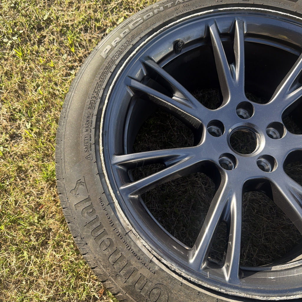 24-25 Tesla Model Y  19" Grey Gemini Rim Wheel Continental Tire W/OEM TPMS