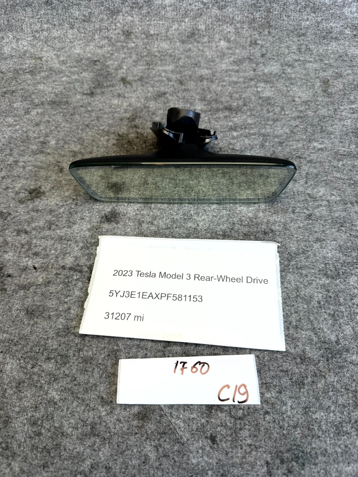♦️17-23 TESLA MODEL 3 FRONT INTERIOR WINDSHIELD REAR VIEW MIRROR OEM, 111990400C