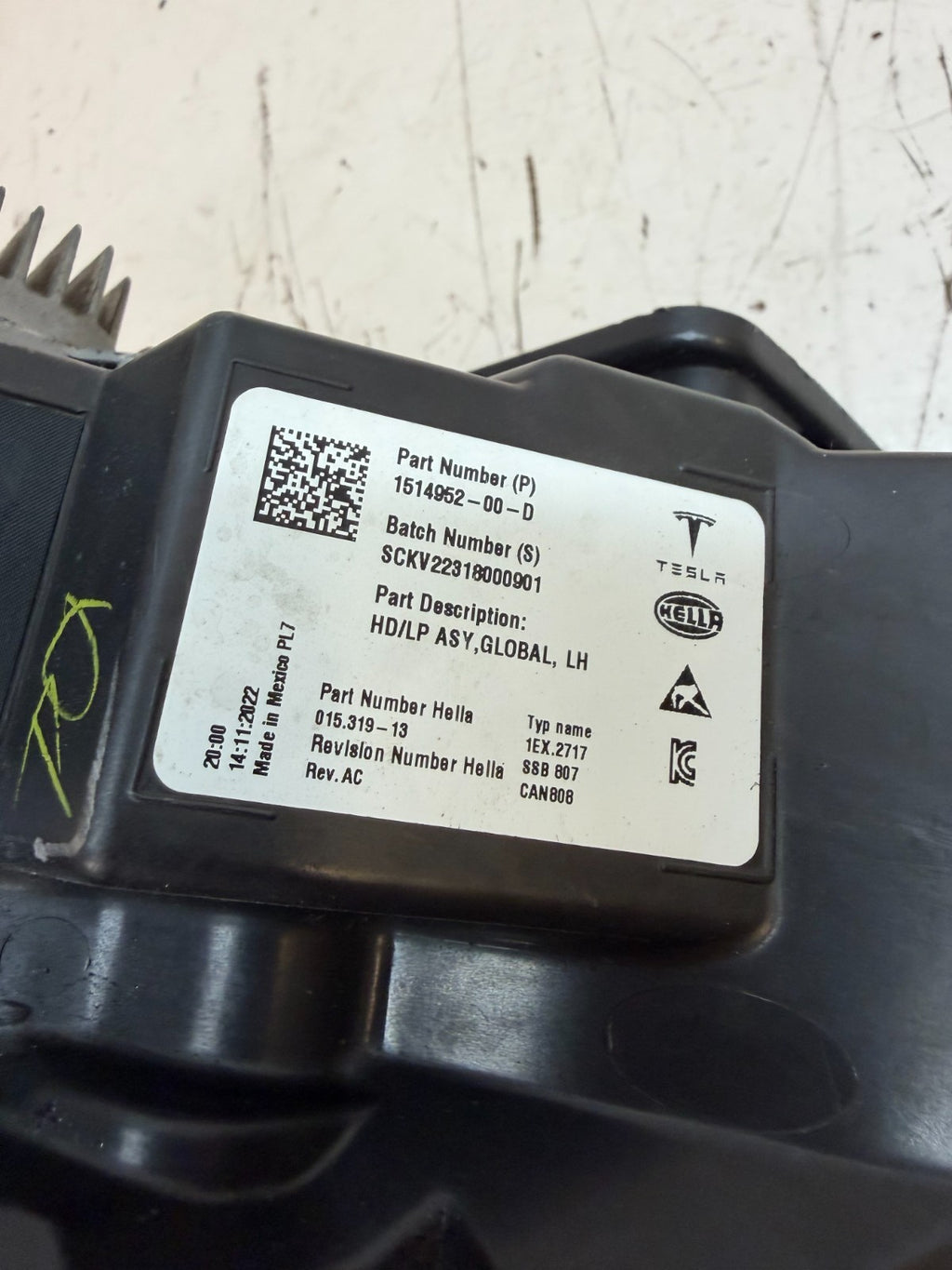 2021-2024 Tesla Model 3-Y Left Driver Side Matrix LED Headlight 1514952-00-D