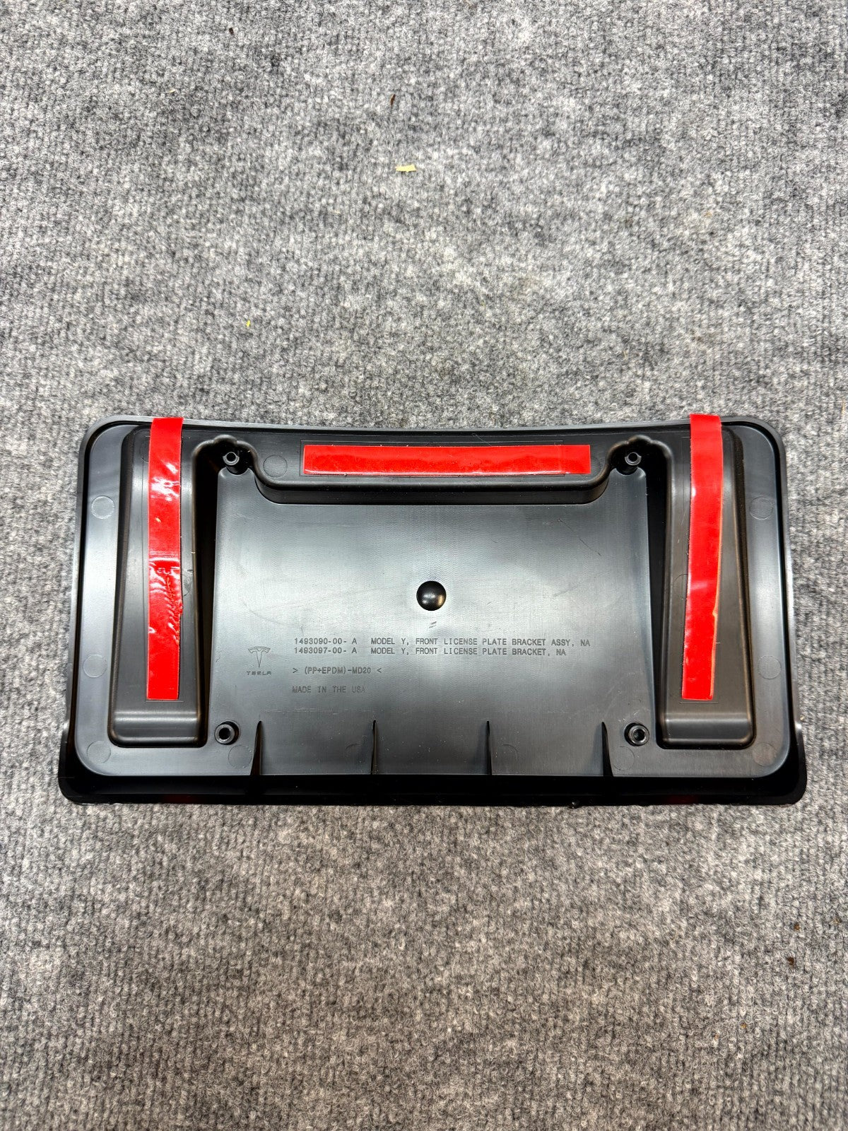 2020 - 2024 TESLA MODEL Y FRONT LICENSE PLATE BRACKET HOLDER OEM, 1493090-00-A