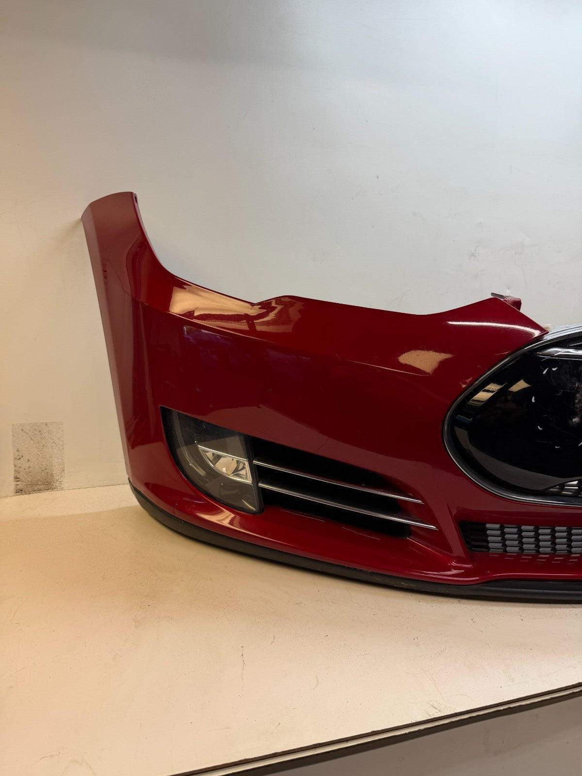 2012-2016 Tesla Model S Front Bumper Cover Complete W/ Lights OEM 1017415-00-C