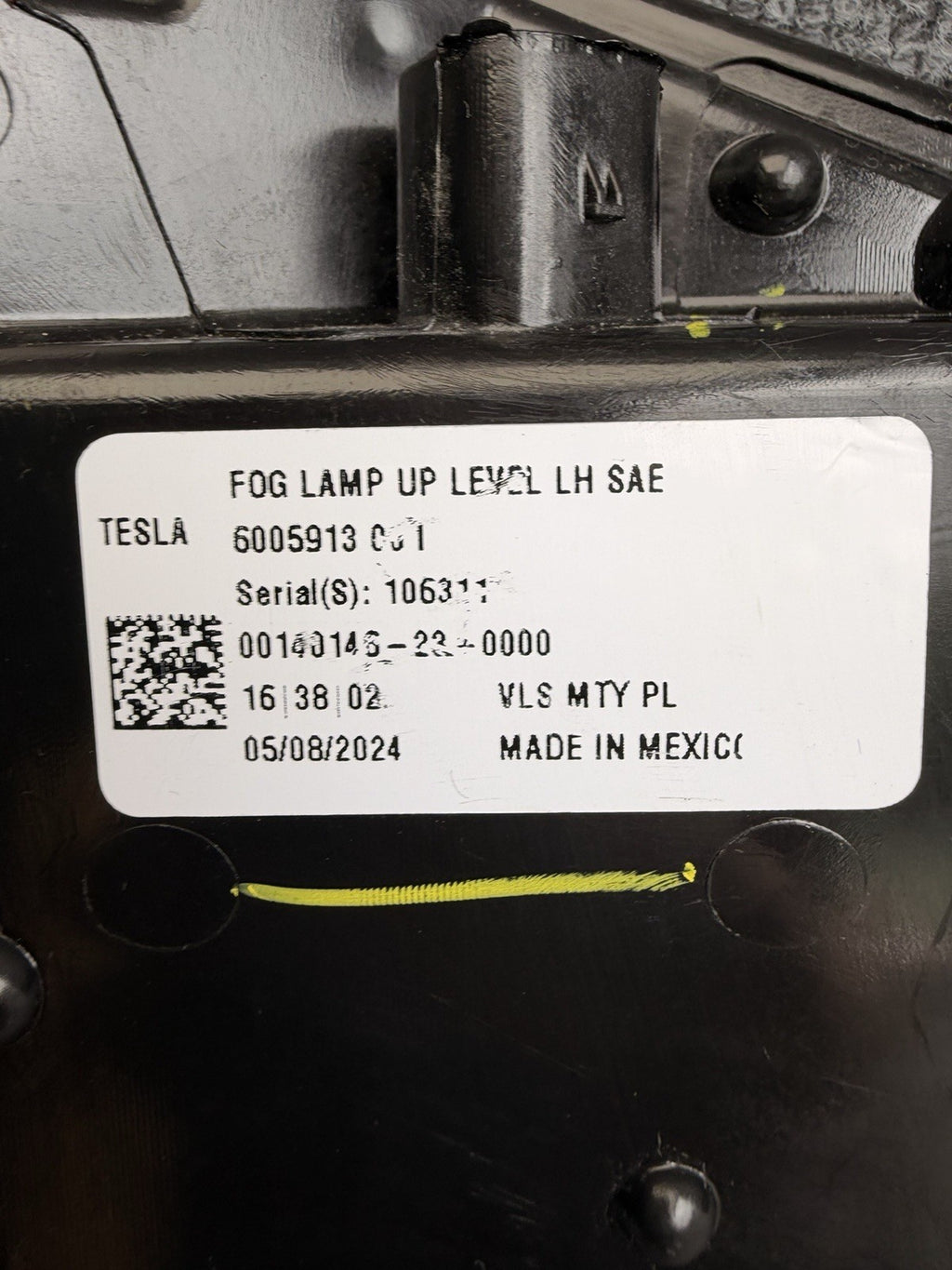 12-20 Model S Front Driver Side LED Fog Light Cornering Lamp Left 6005913-00-I