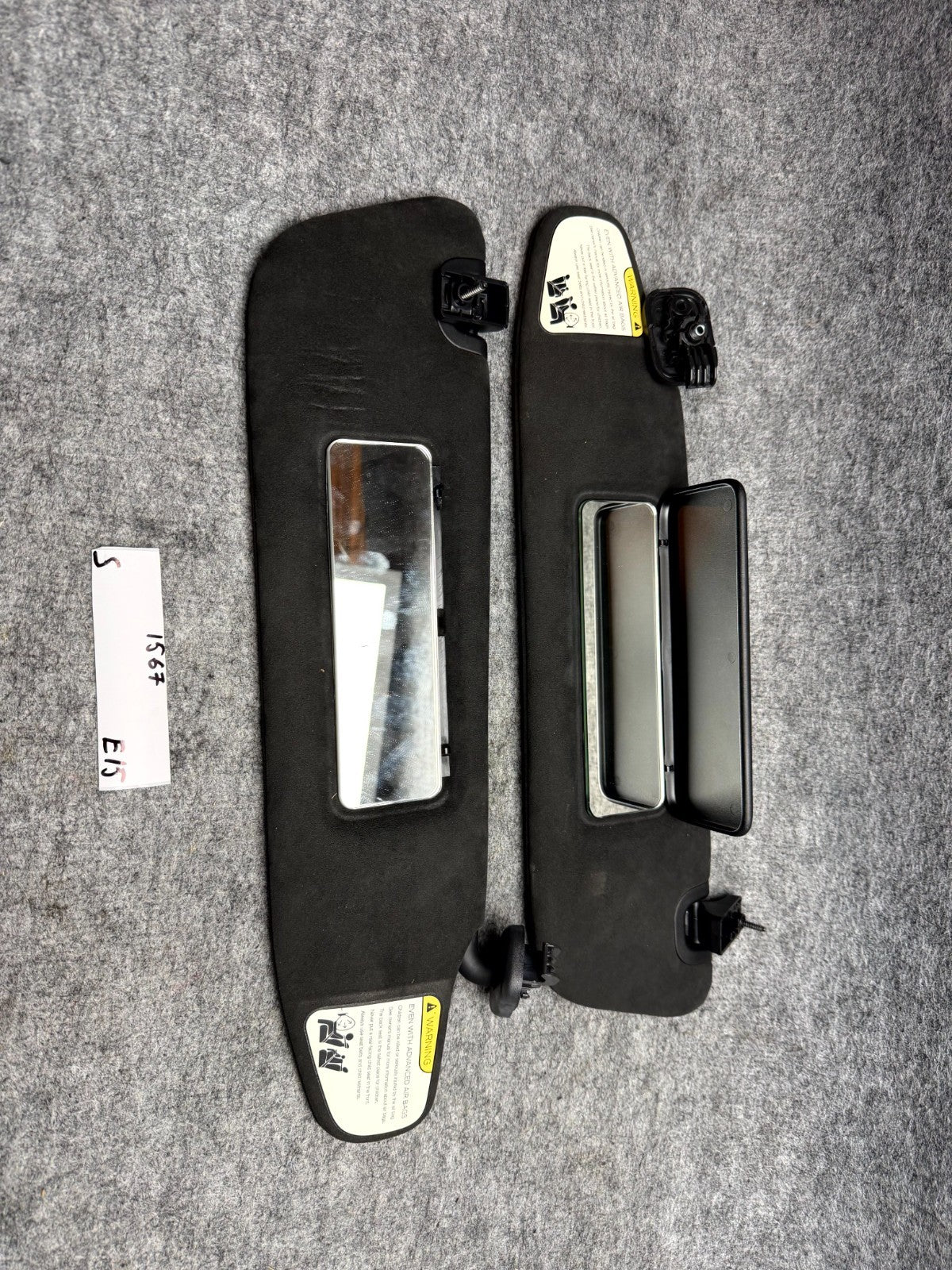 ♦️2017 - 2023 TESLA MODEL S FRONT RIGHT & LEFT SIDE SUN VISOR OEM, 1050619-02-A