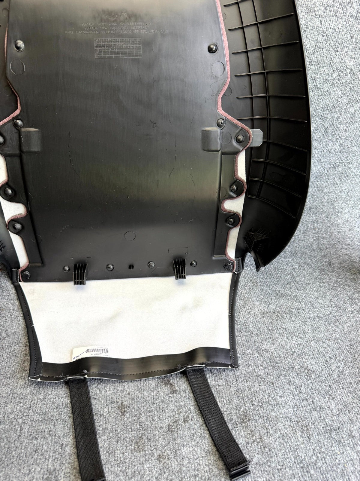 2017–2023 TESLA MODEL 3 FRONT LEFT SIDE SEAT BACK PANEL TRIM OEM, 1088966-00-C