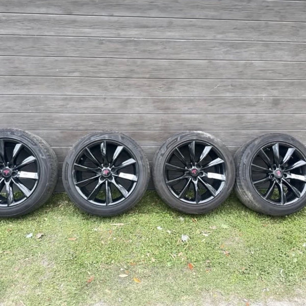 20-24 TESLA MODEL Y SET R19 Black OEM Factory Original Wheel Rim 1059337-00-A