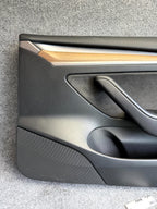 2017-2023 TESLA MODEL 3 FRONT RIGHT SIDE DOOR TRIM PANEL BLACK OEM, 1593863-00-A