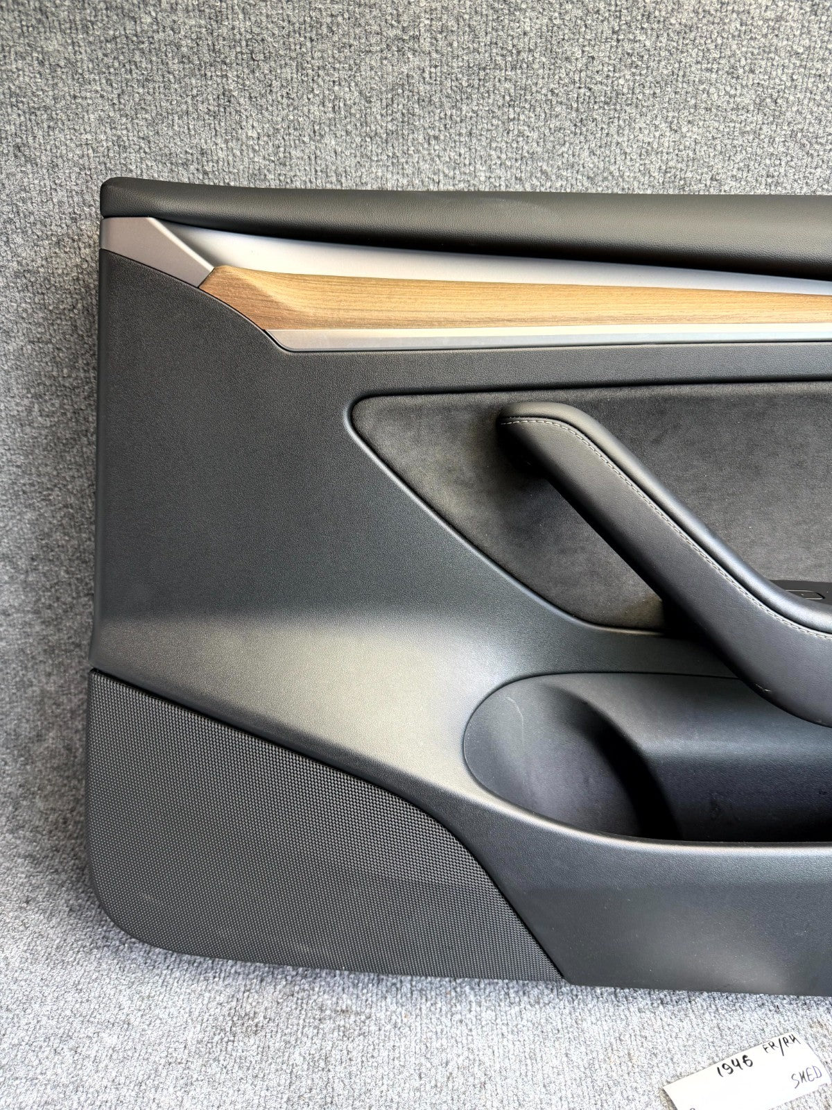 2017-2023 TESLA MODEL 3 FRONT RIGHT SIDE DOOR TRIM PANEL BLACK OEM, 1593863-00-A