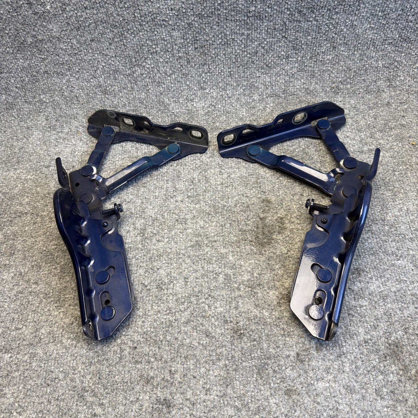 12-20 OEM Tesla Model S Front Left Right Bonnet Hood Hinge Bracket Blue SET