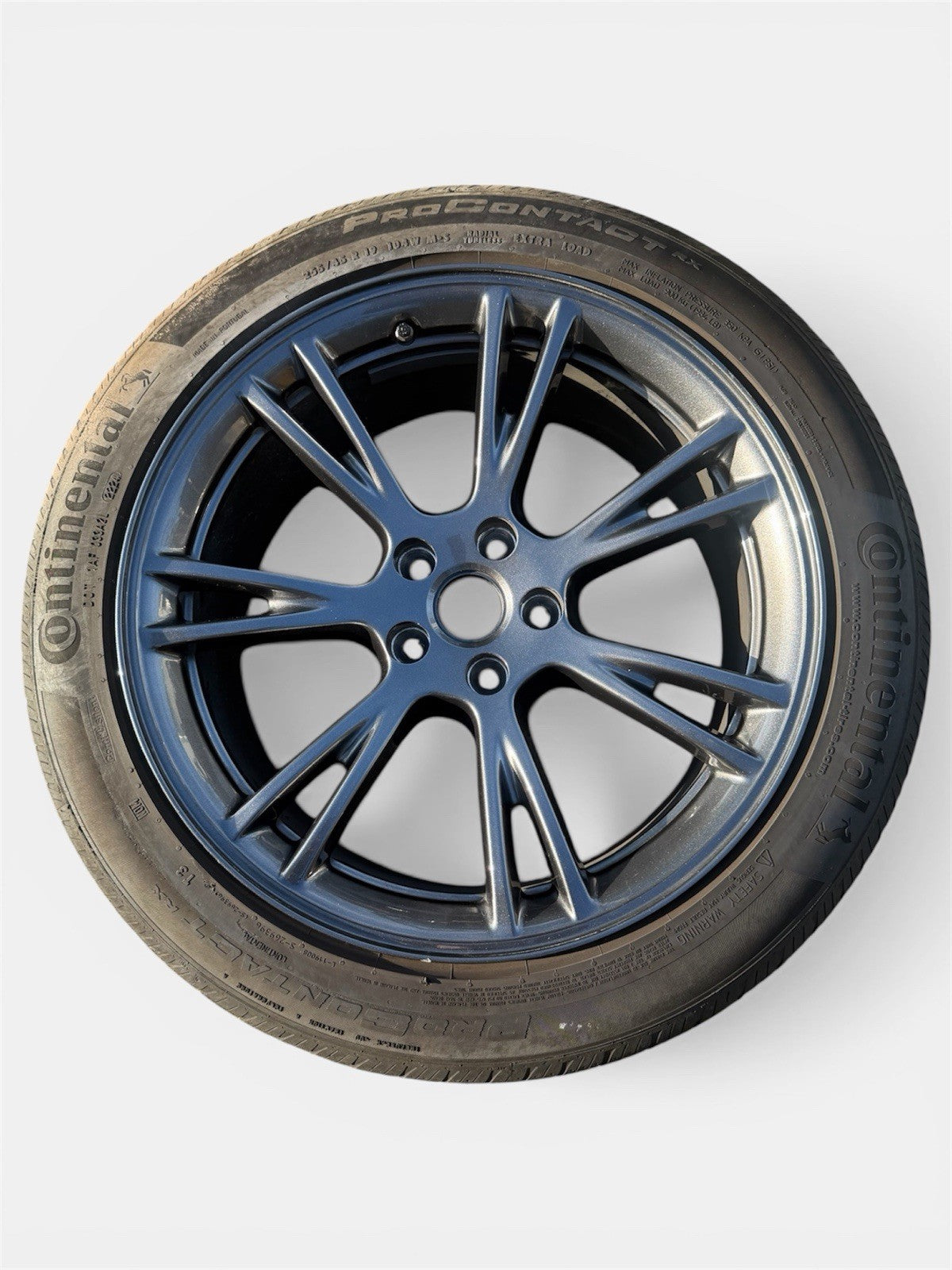 Tesla Model Y 2024 2025 19" Grey Gemini Rim Wheel Continental Tire W/OEM TPMS