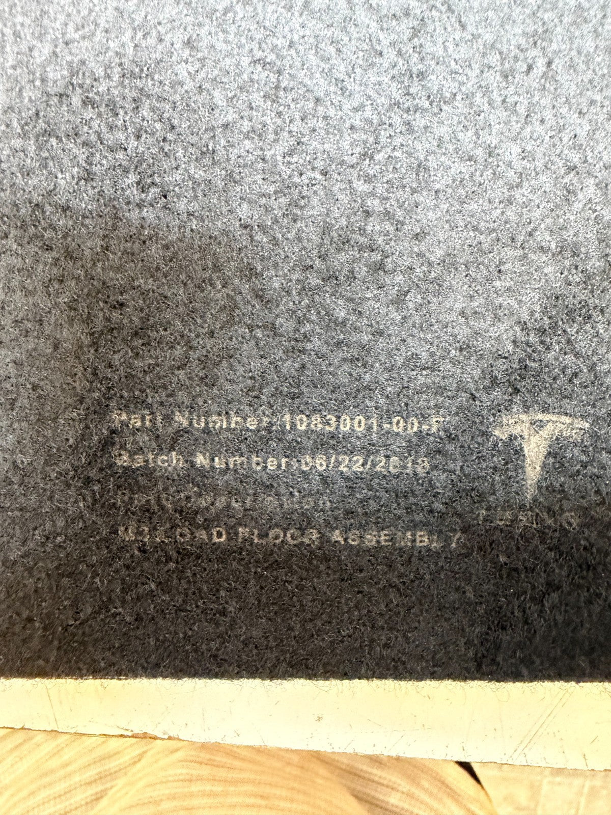 2020-2024 TESLA MODEL 3 Rear Trunk Floor Cover/Trim 1083001-00-F