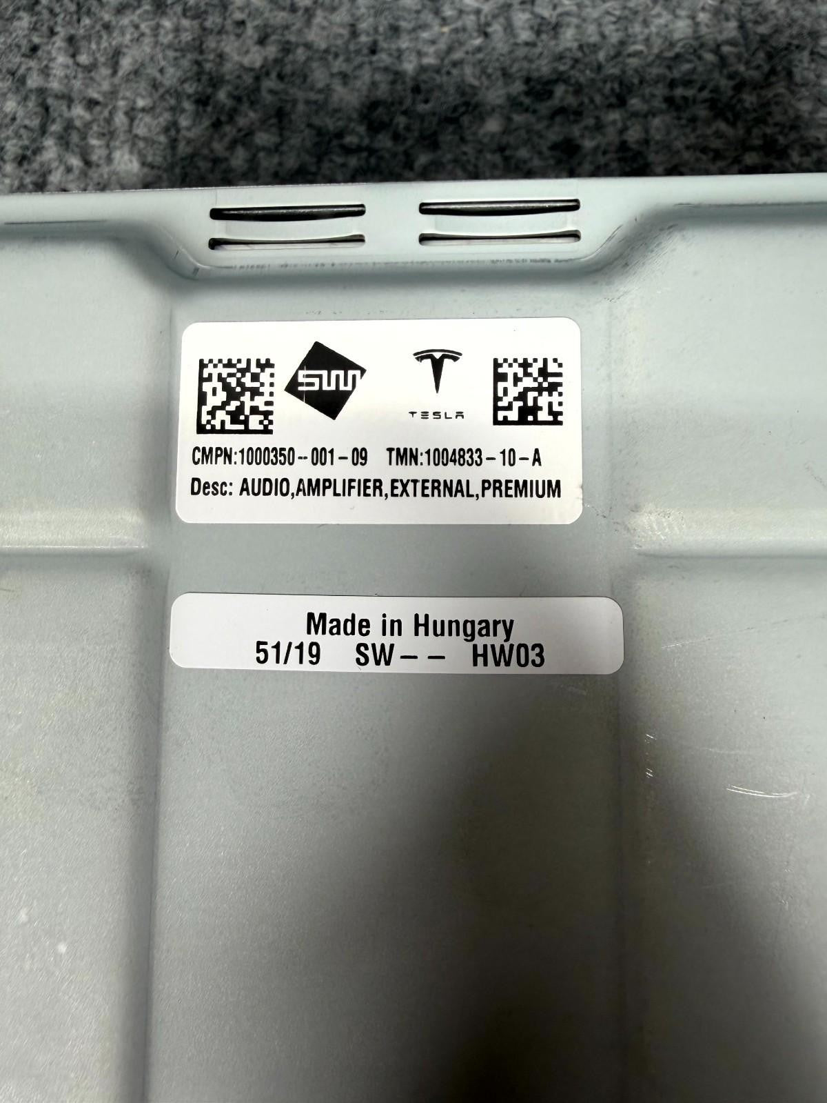 2016-2021 Tesla Model S X AMP Amplifier Audio Premium Sound OEM, 1004833-10-A