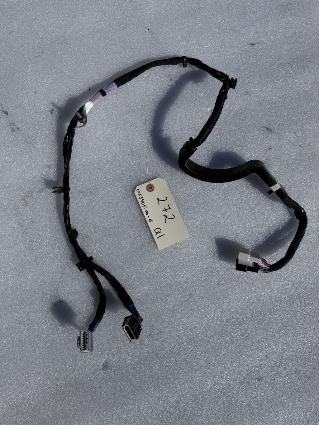 ♦️16-20 TESLA MODEL X REAR LEFT DOOR DAMPER STRUT WIRING HARNESS OEM, 106340500G