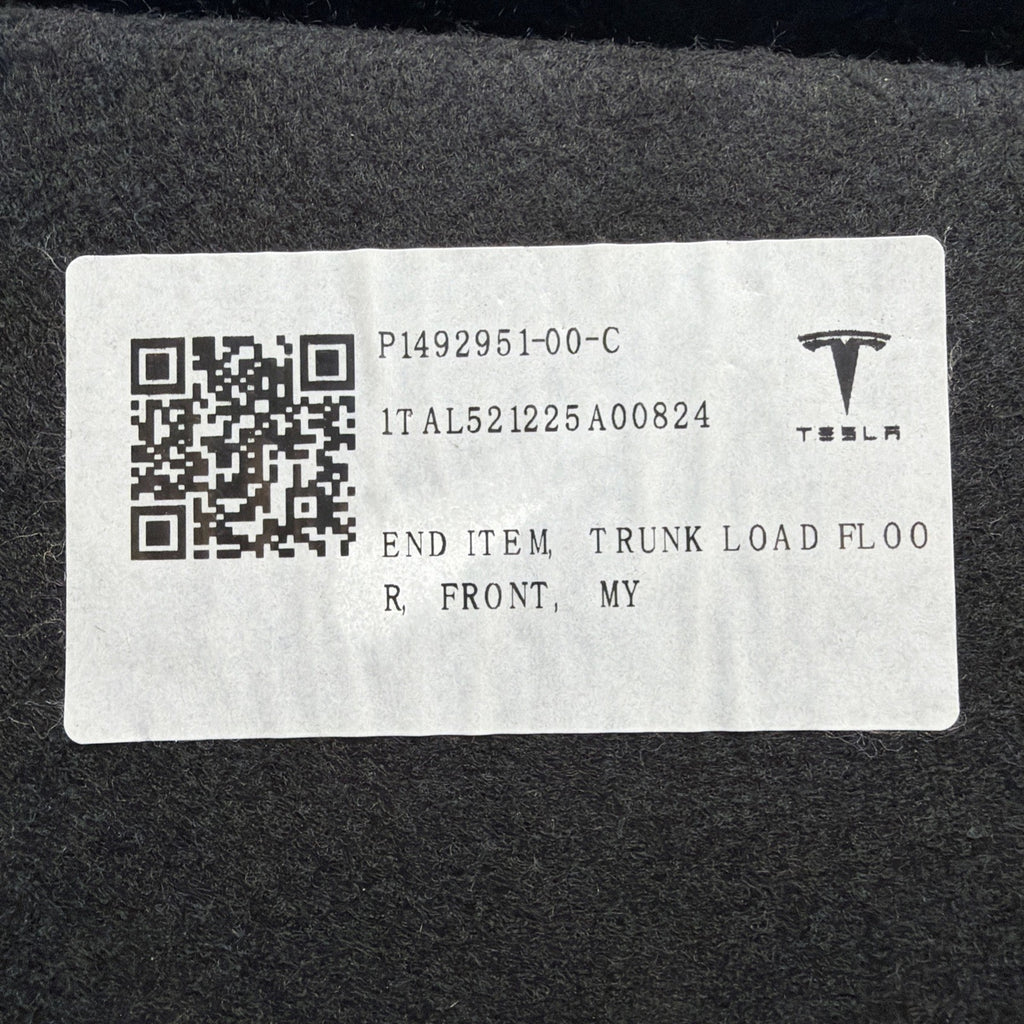 TESLA MODEL Y TRUNK FLOOR SECTION BOARD FRONT 2020 2021 2022 2023 1492951-00-C