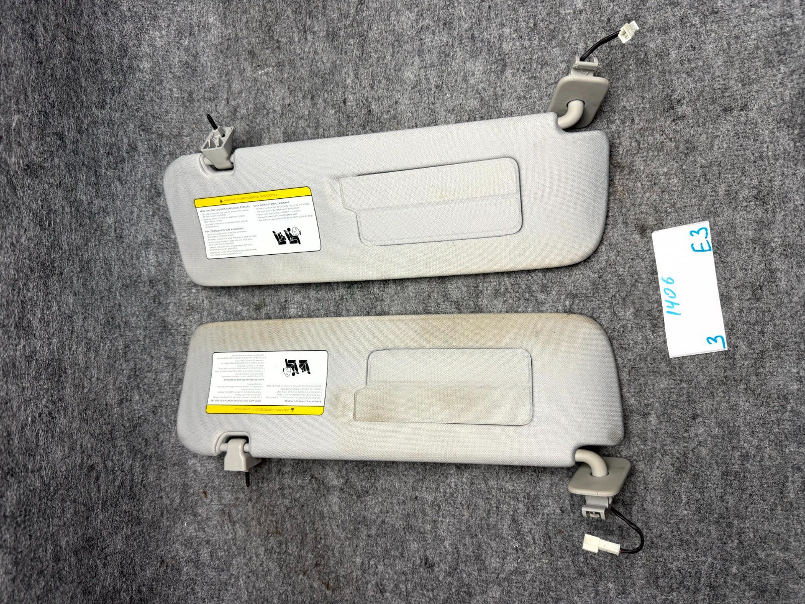 ♦️2017 - 2023 TESLA MODEL 3 FRONT RIGHT & LEFT SIDE SUN VISOR OEM, 1490405-01-B