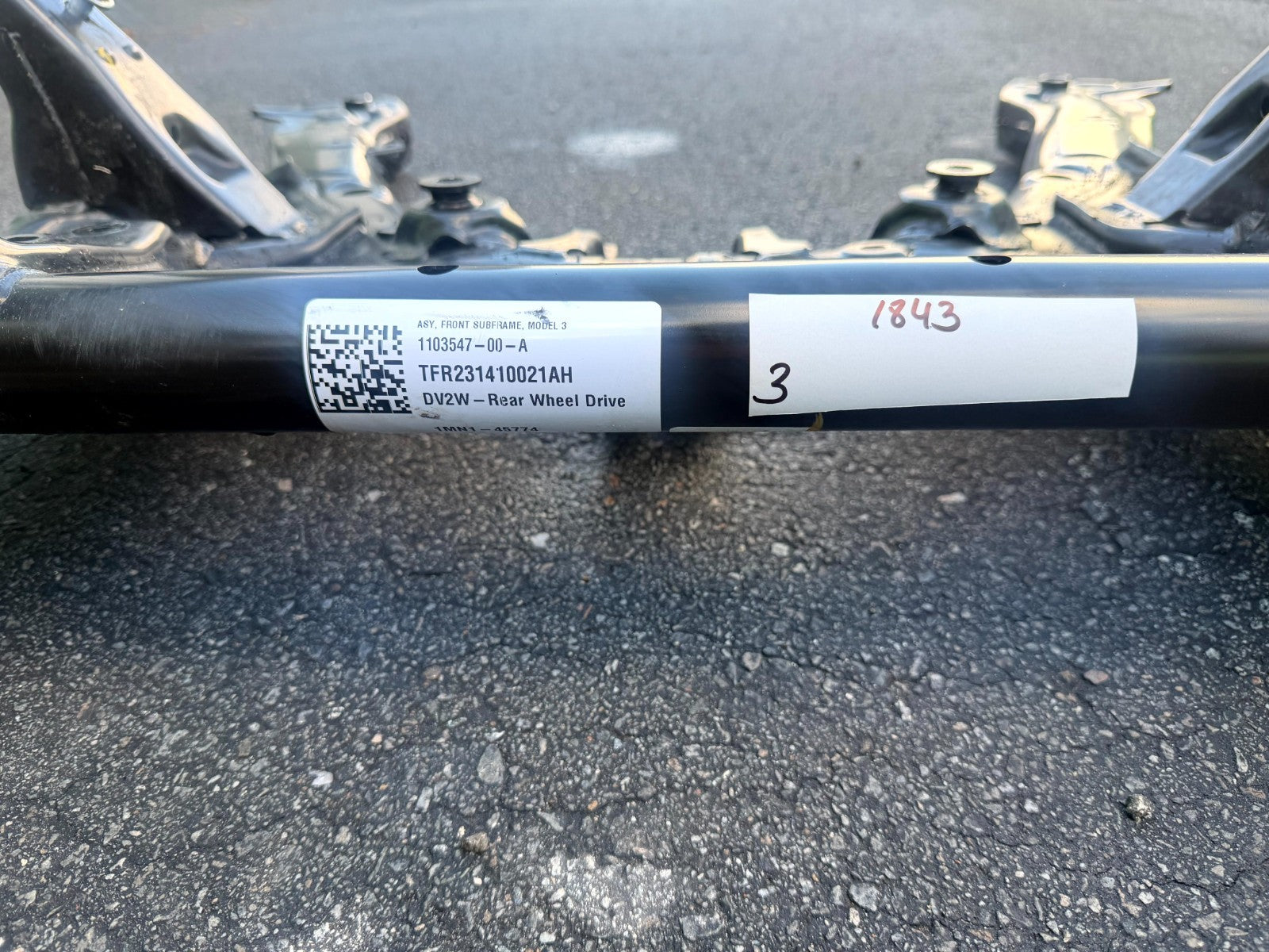 ♦️17-23 TESLA MODEL 3 FRONT SUBFRAME CROSSMEMBER CRADLE FRAME OEM, 1103547-00-A