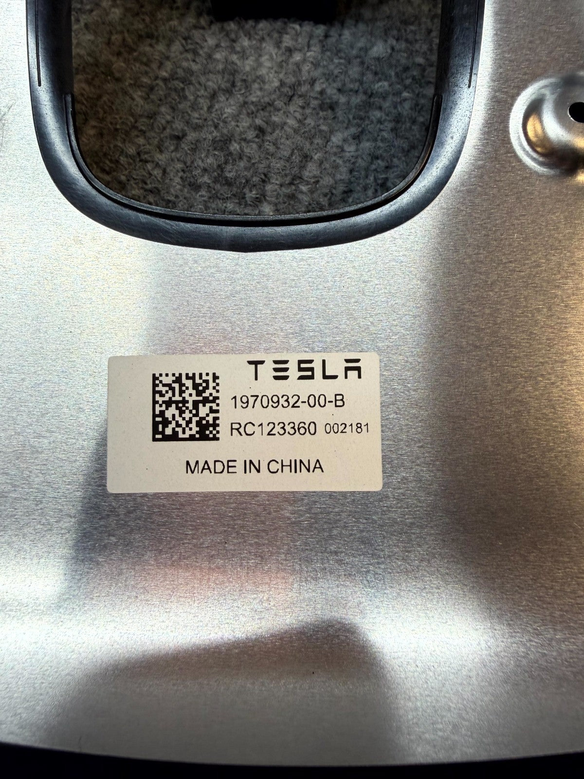 2020-2024 TESLA MODEL Y/3 INTERIOR REAR VIEW MIRROR TRIM COVER OEM, 1970932-00-B