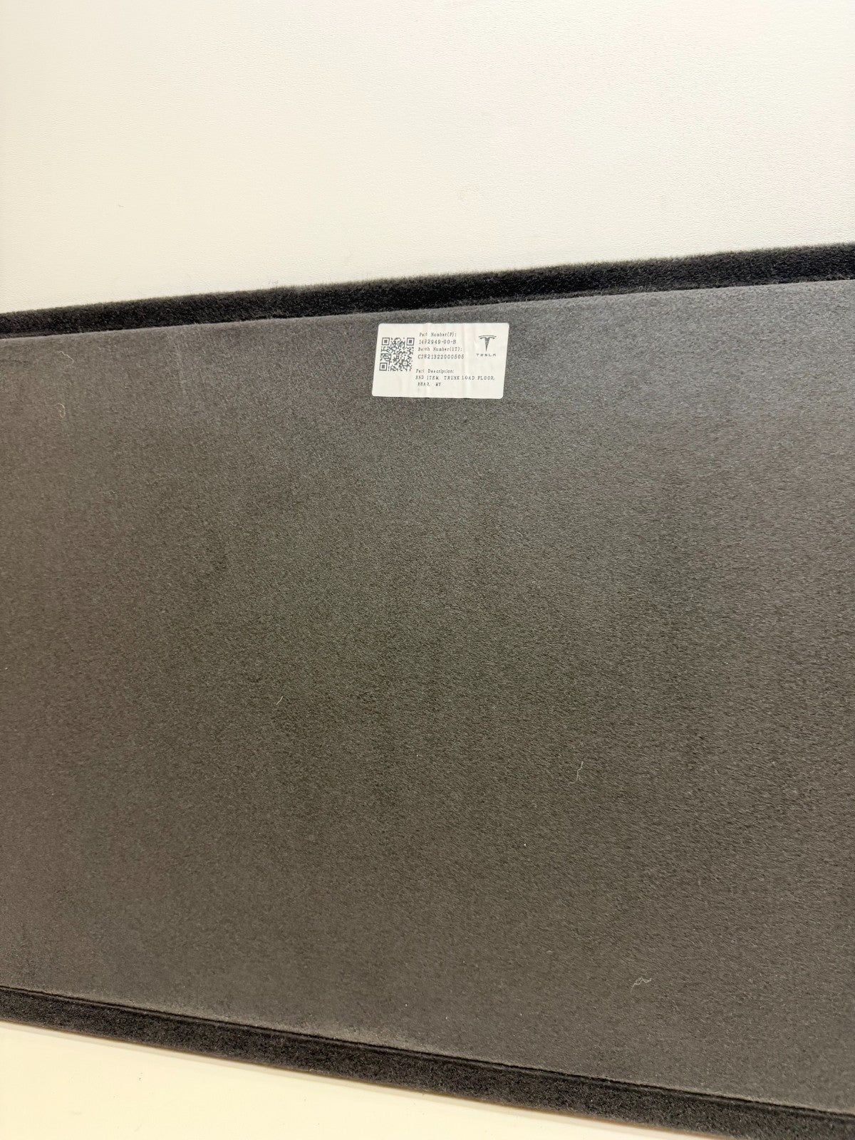 2020-2025 Tesla Model Y Rear Trunk boot floor carpet liner 1492949-00-B