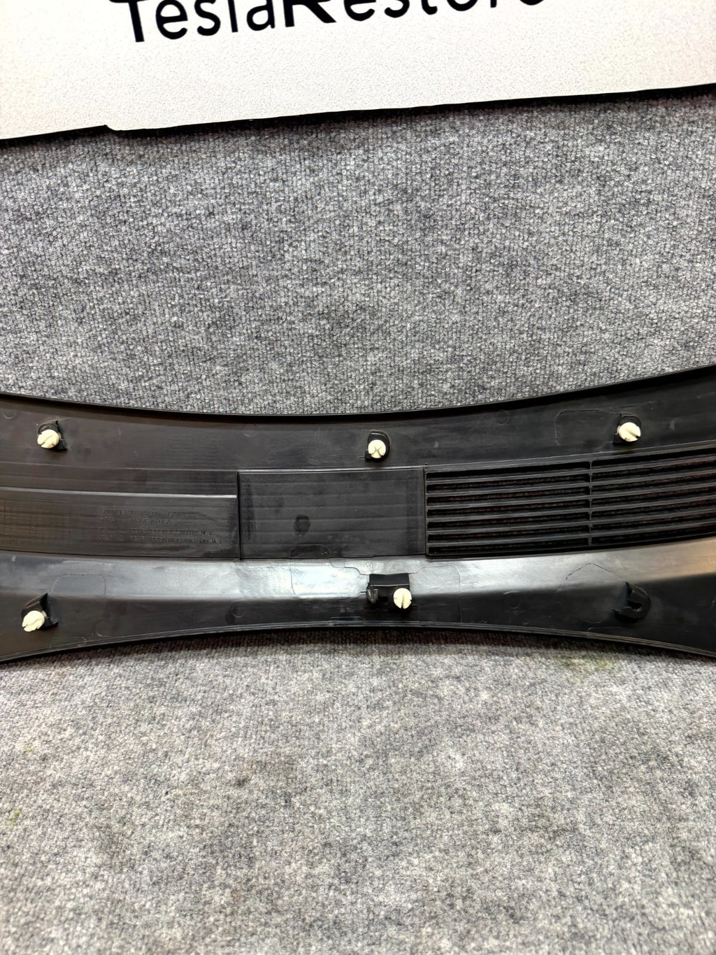 2017-2023 TESLA MODEL 3 REAR APRON WINDSHIELD WIPER COWL COVER OEM, 1081675-00-B