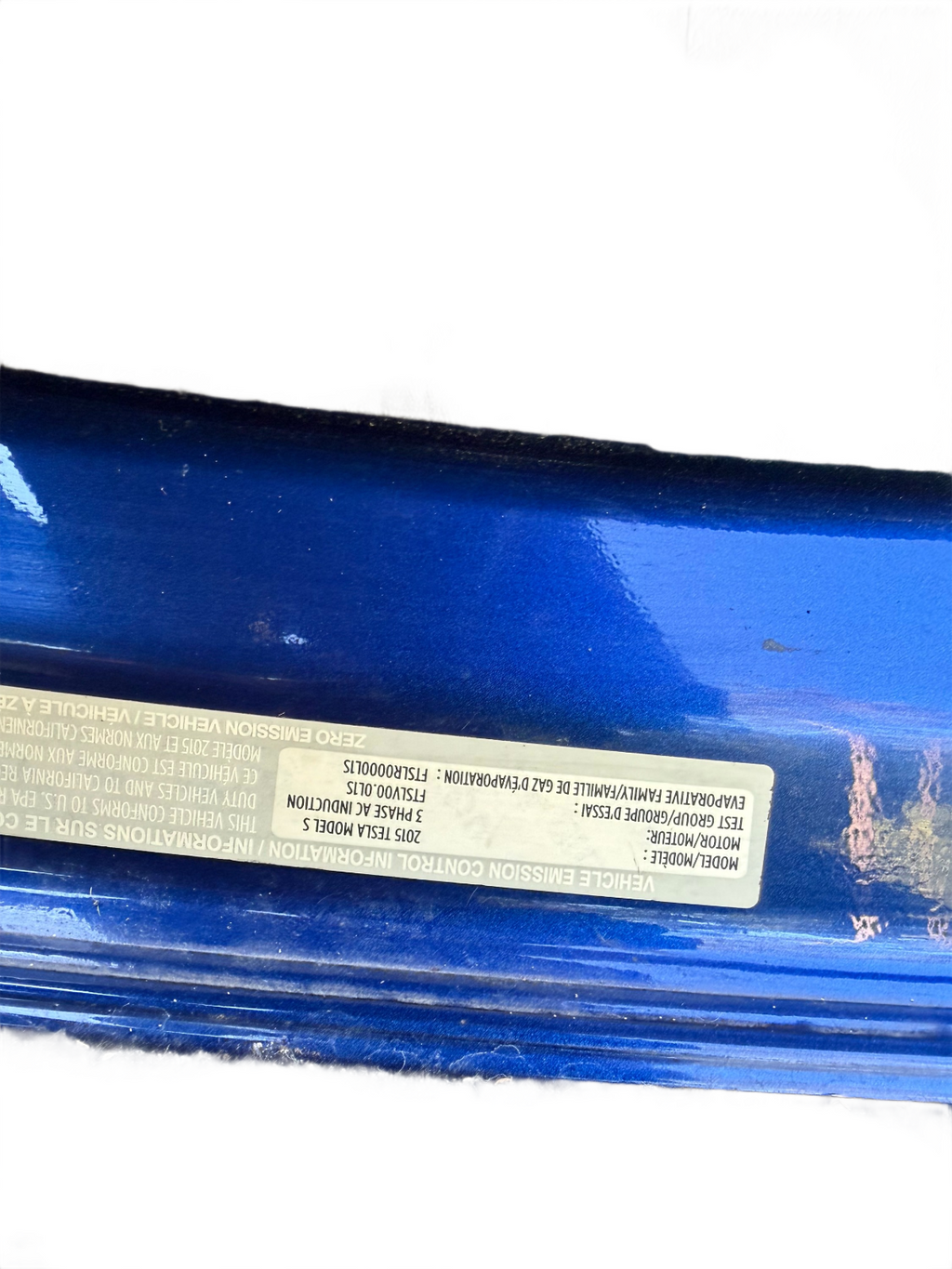 12-20 Tesla Model S Rear Trunk Lid Hatch Tail Lights Blue OEM