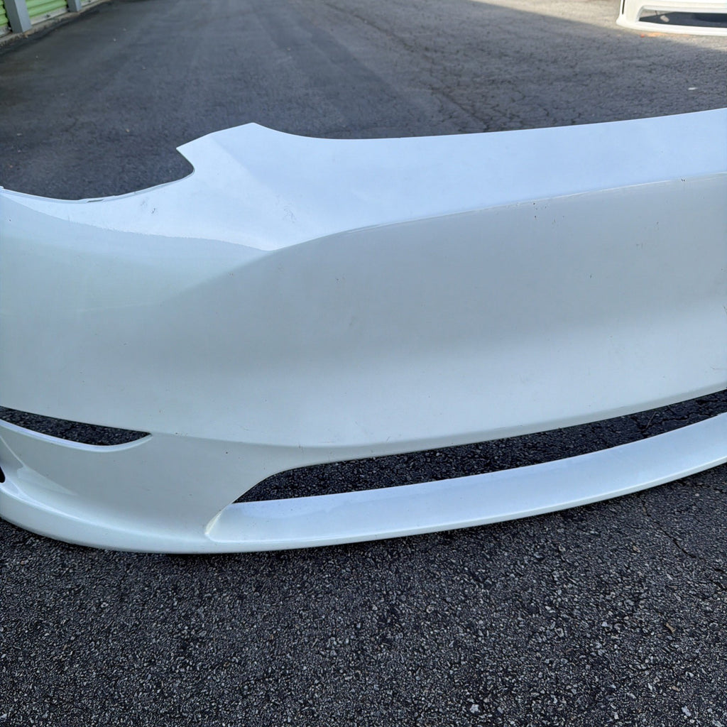 2024-2025 Tesla Model Y oem Front Bumper Cover & Tow Cap White