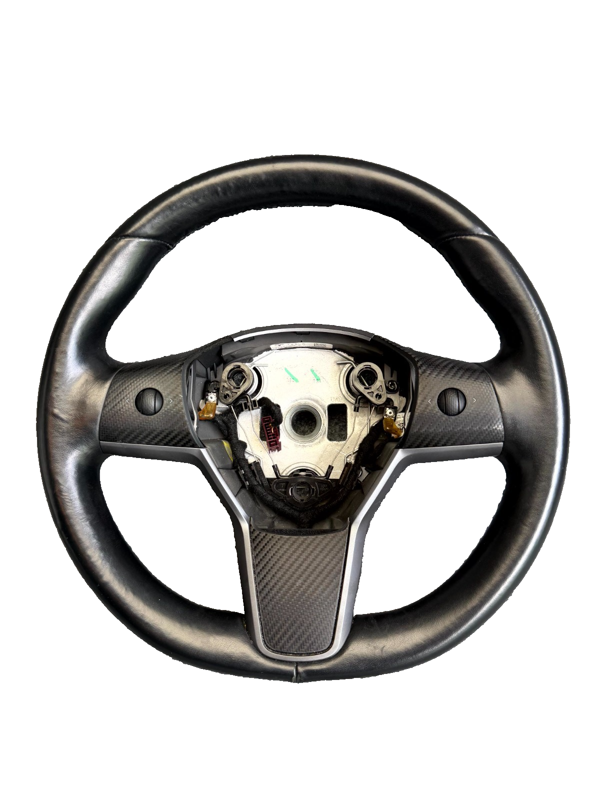 2017-2023 TESLA MODEL 3/Y HEATED LEATHER STEERING WHEEL BLACK OEM, 1490214-00-B