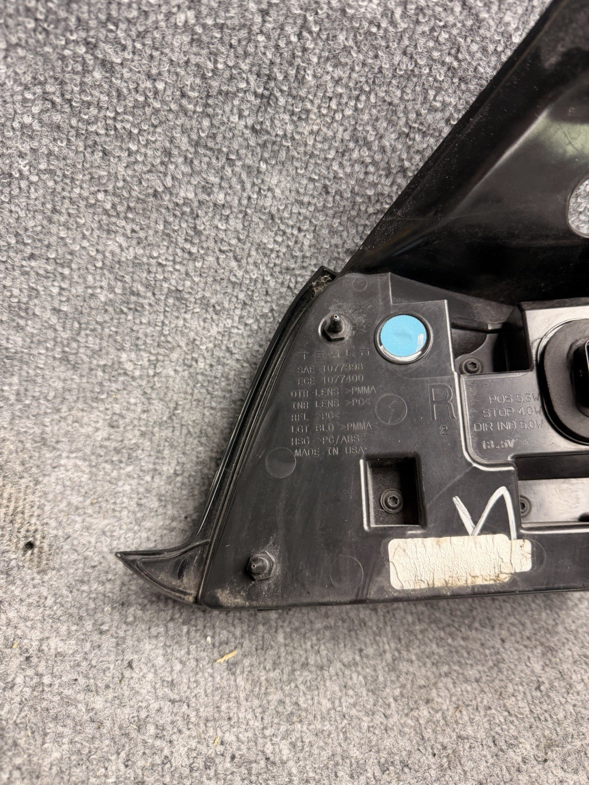 2020-2024 Tesla Model Y Right Passenger Side Taillight Quarter Mounted 3 Pin OEM