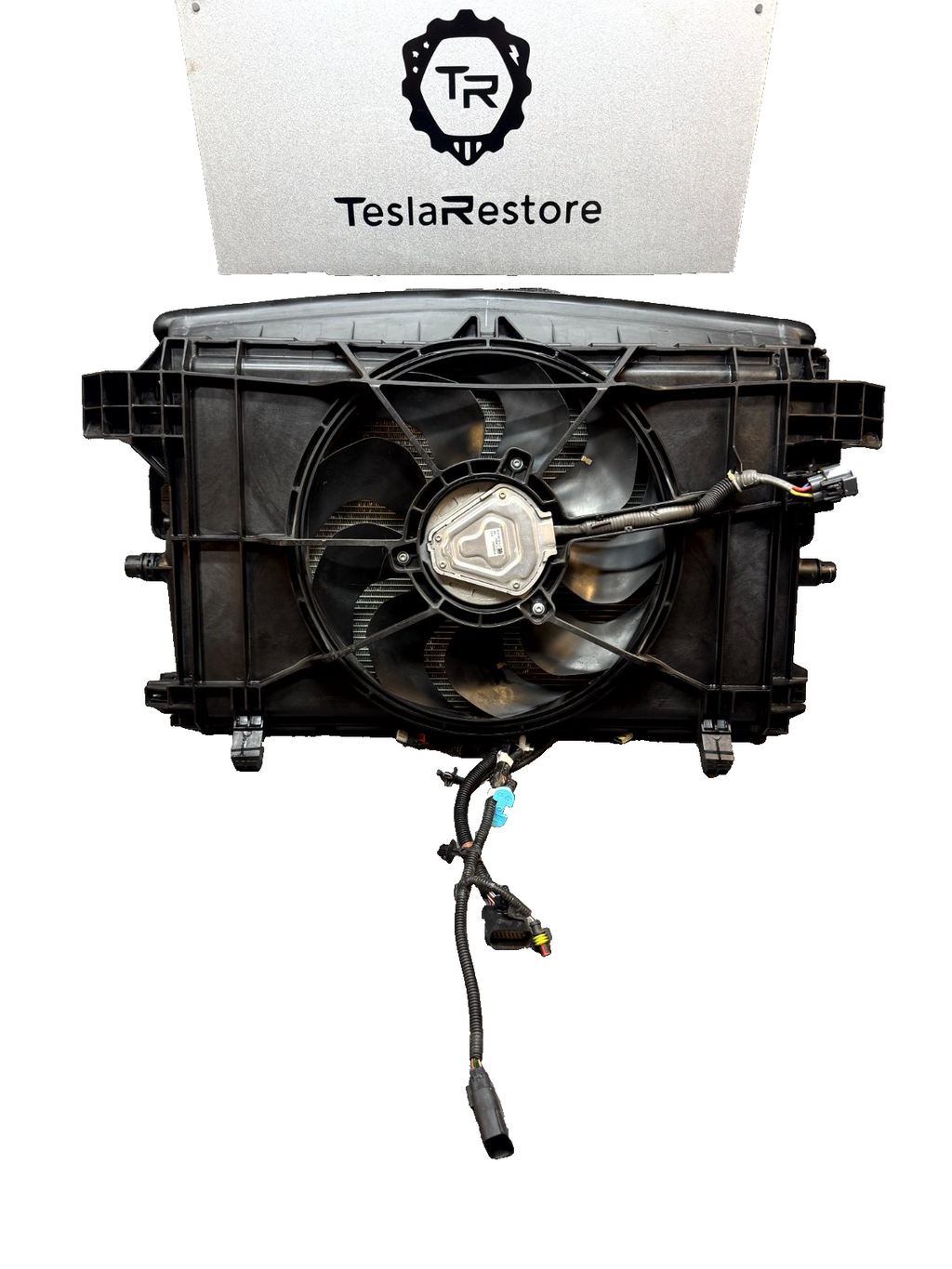 2017-2023 TESLA MODEL 3 RADIATOR COOLING FAN SHROUD & SHUTTER OEM, 1103545-00-B