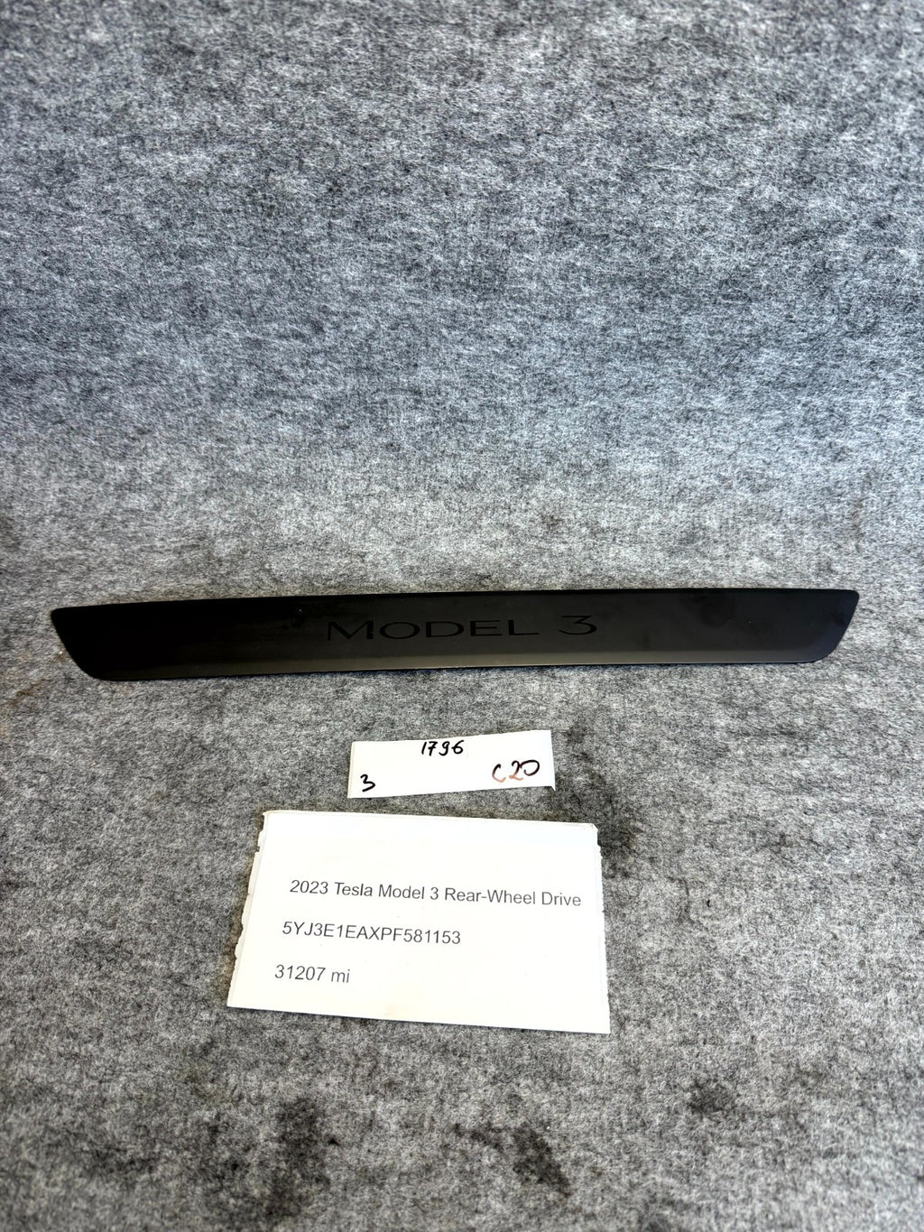 ♦️17-23 TESLA MODEL 3 FR LEFT/RIGHT DOOR SILL SCUFF PLATE PANEL OEM, 150476300C