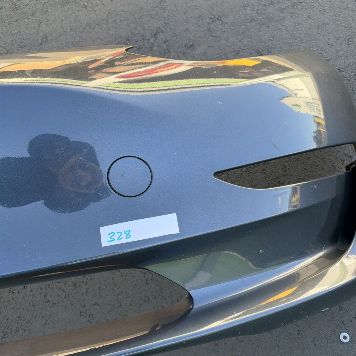 2022 2023 Tesla Model 3 oem Front Bumper Cover No Sensor Hole w/ Tow Cap Gray