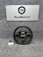 20-24 TESLA MODEL Y LEATHER STEERING WHEEL W/ CONTROL SWITCHES OEM, 1095222-00-N