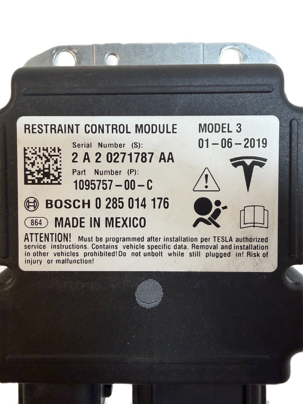 2017-2023 Tesla Model 3 Safety Restraint Control Module 1095757-00-C