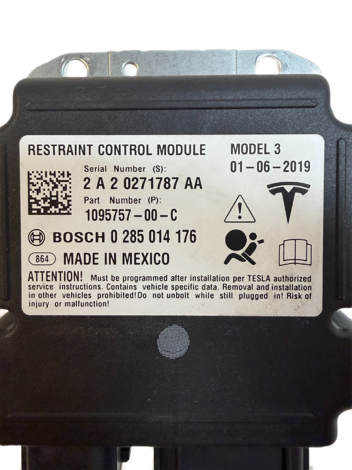 2017-2023 Tesla Model 3 Safety Restraint Control Module 1095757-00-C