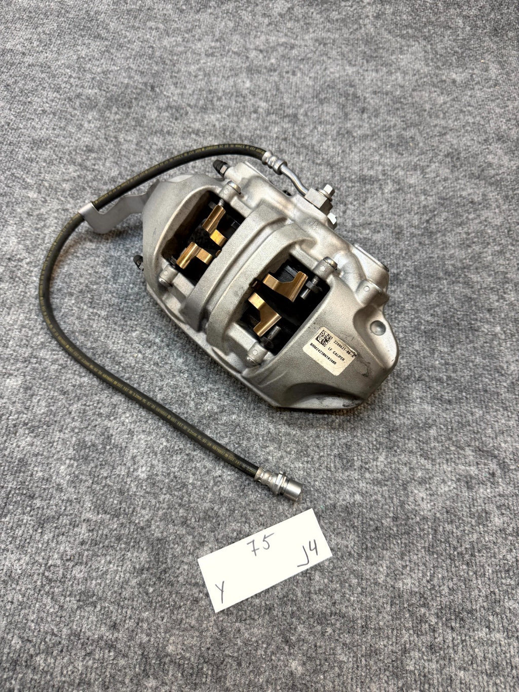 20-24 TESLA MODEL Y FRONT LEFT BRAKE CALIPER W/BREAK HOSE LINE OEM, 2288621-00-A
