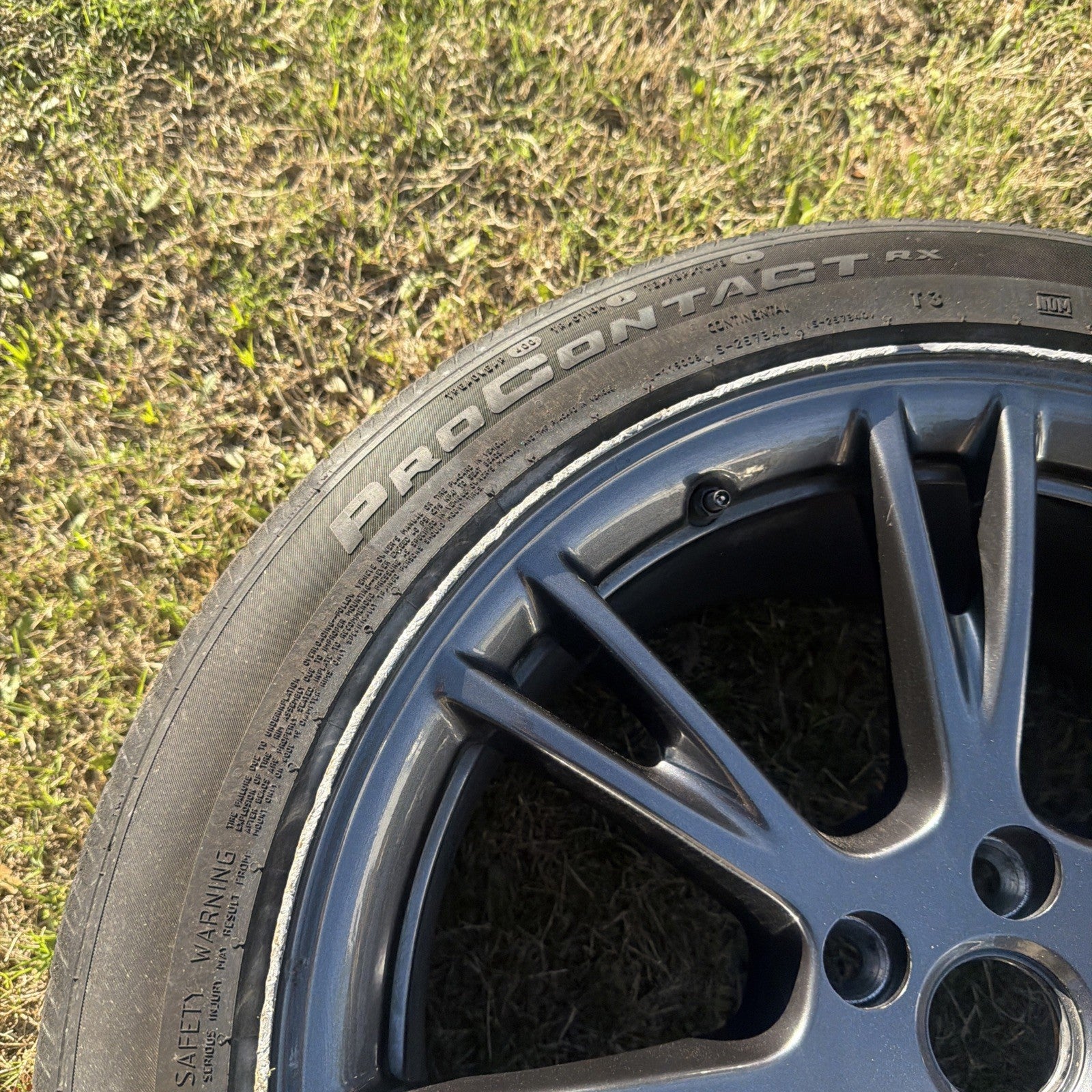 24-25 Tesla Model Y  19" Grey Gemini Rim Wheel Continental Tire W/OEM TPMS