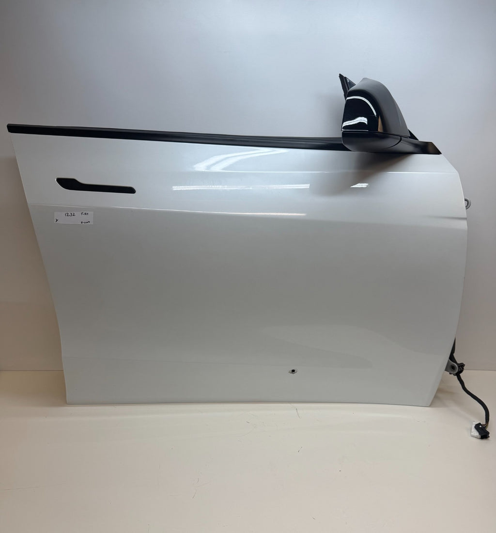 2020-24 Tesla Model Y Front Right Passenger Side Complete Door Assembly White