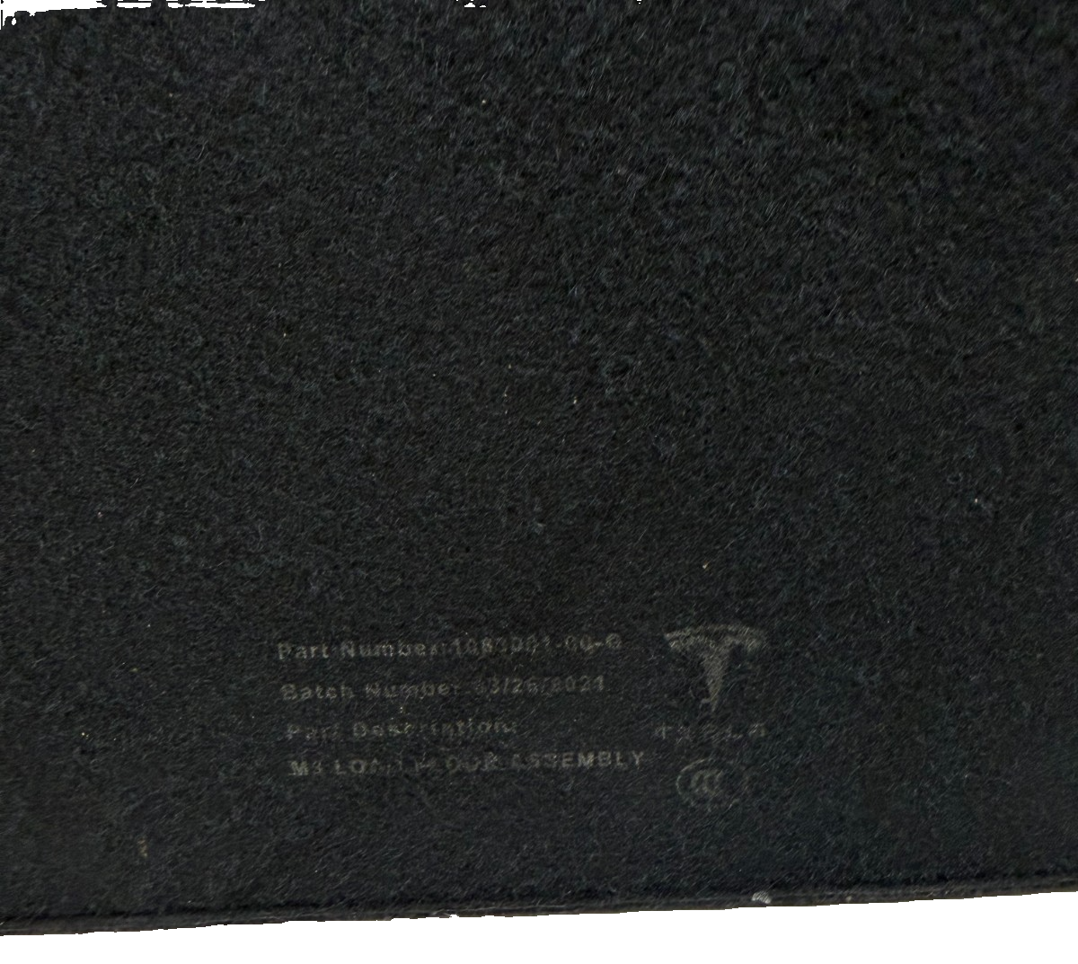 17-23 Tesla Model 3 Rear Trunk Load Floor Carpet Parcel Shelf Cover 1083001-00-G
