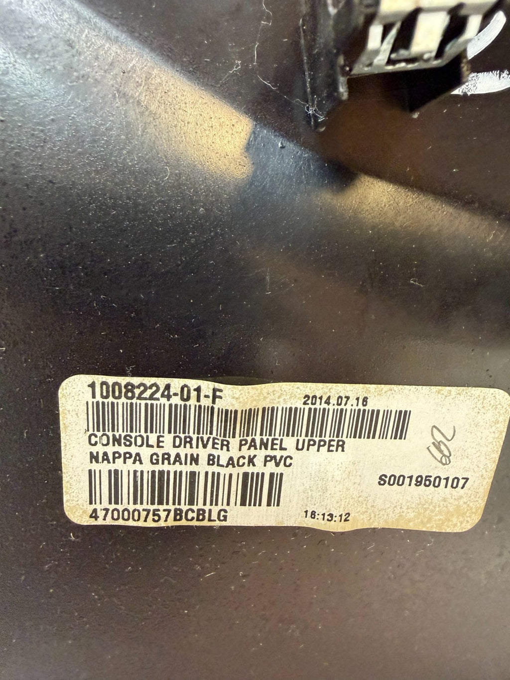 2012-20 Model S X Rear Driver Side Upper Center Console Cover Left 1008224-01-F