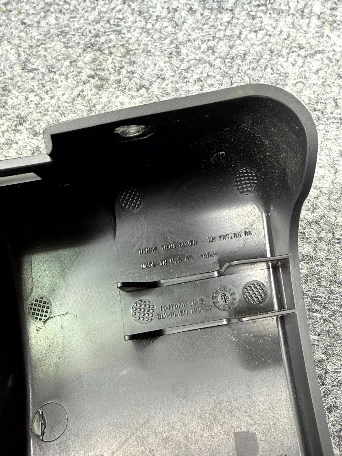 16-20 Tesla Model X Rear Right & Left Side Door Hinge Cover Trim OEM, 104707400G
