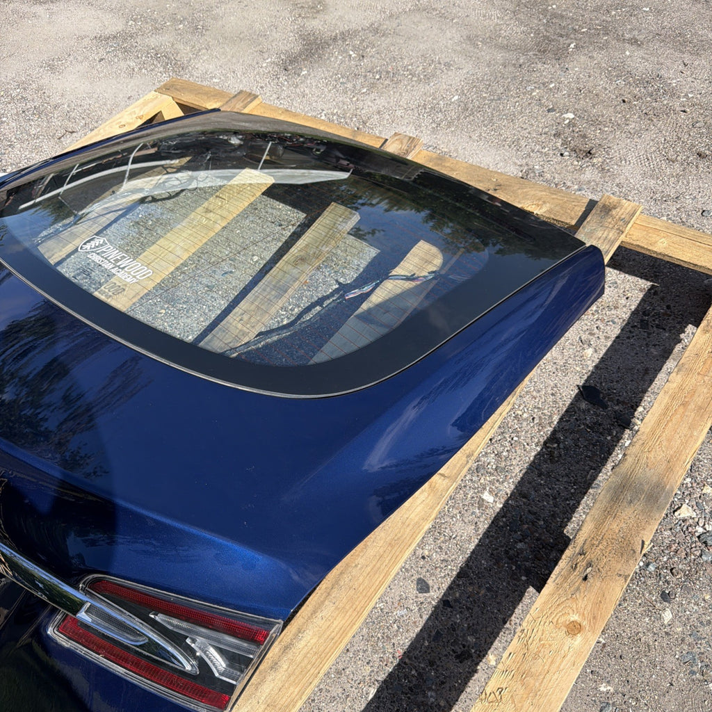 12-20 Tesla Model S Rear Trunk Lid Hatch Tail Lights Blue OEM
