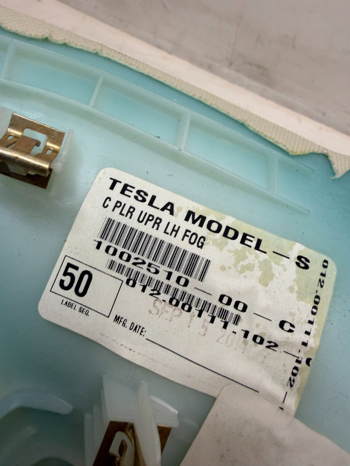 2012-2020 TESLA MODEL S REAR LEFT C-PILLAR COVER TRIM PANEL 1002510-00-C