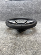 20-24 TESLA MODEL Y LEATHER STEERING WHEEL W/ CONTROL SWITCHES OEM, 1095222-00-N
