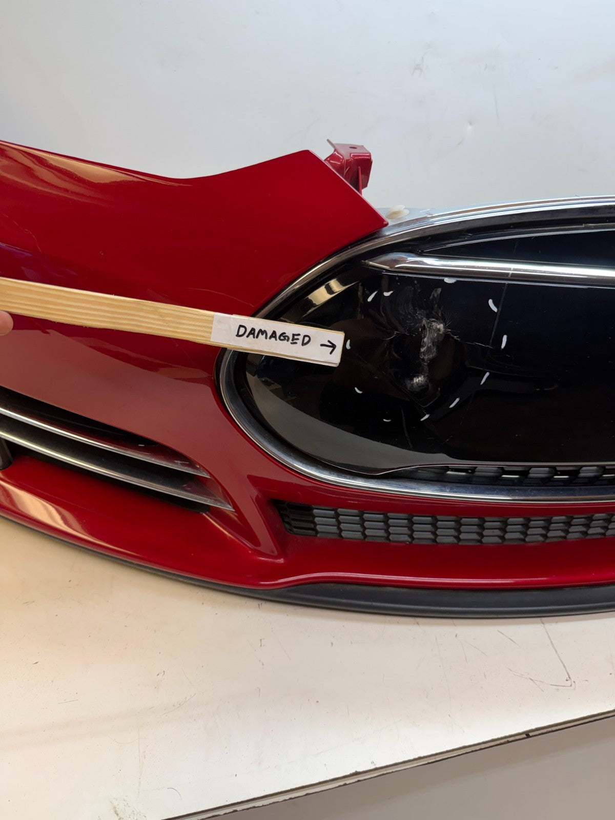 2012-2016 Tesla Model S Front Bumper Cover Complete W/ Lights OEM 1017415-00-C