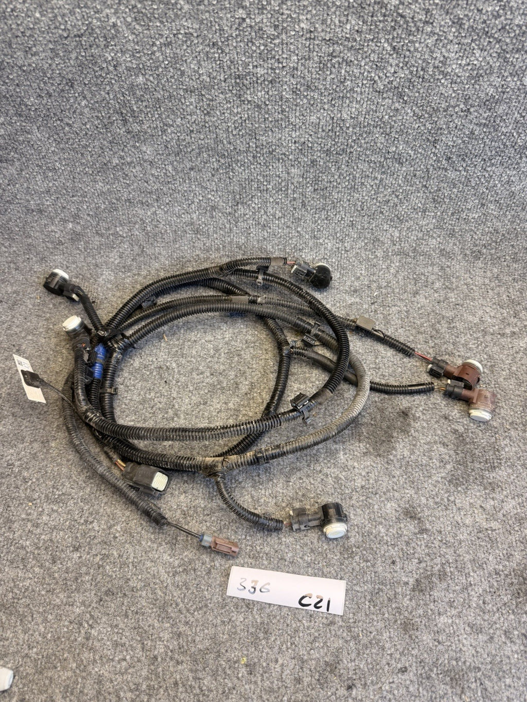 16-20 TESLA MODEL X REAR BUMPER PARKING ASSIST SENSOR WIRE HARNESS AND SENSORS