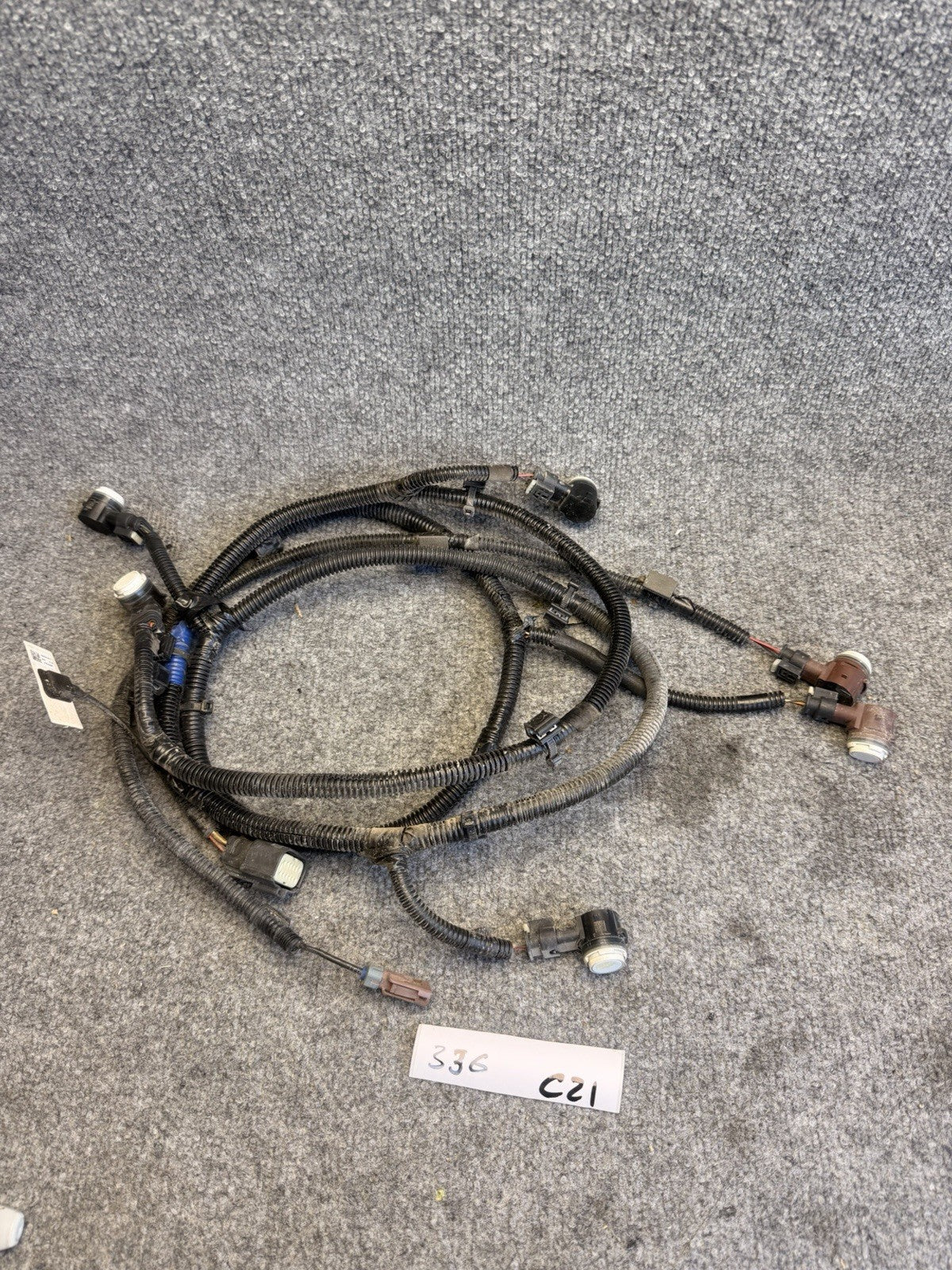 16-20 TESLA MODEL X REAR BUMPER PARKING ASSIST SENSOR WIRE HARNESS AND SENSORS